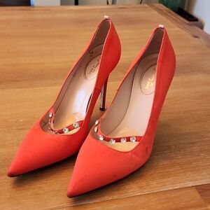 Sarah Jessica Parker Orange Satin 39.5 Heels
